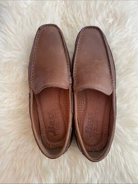 Bass Men's Brown Leather Slip-On Loafers 9.5